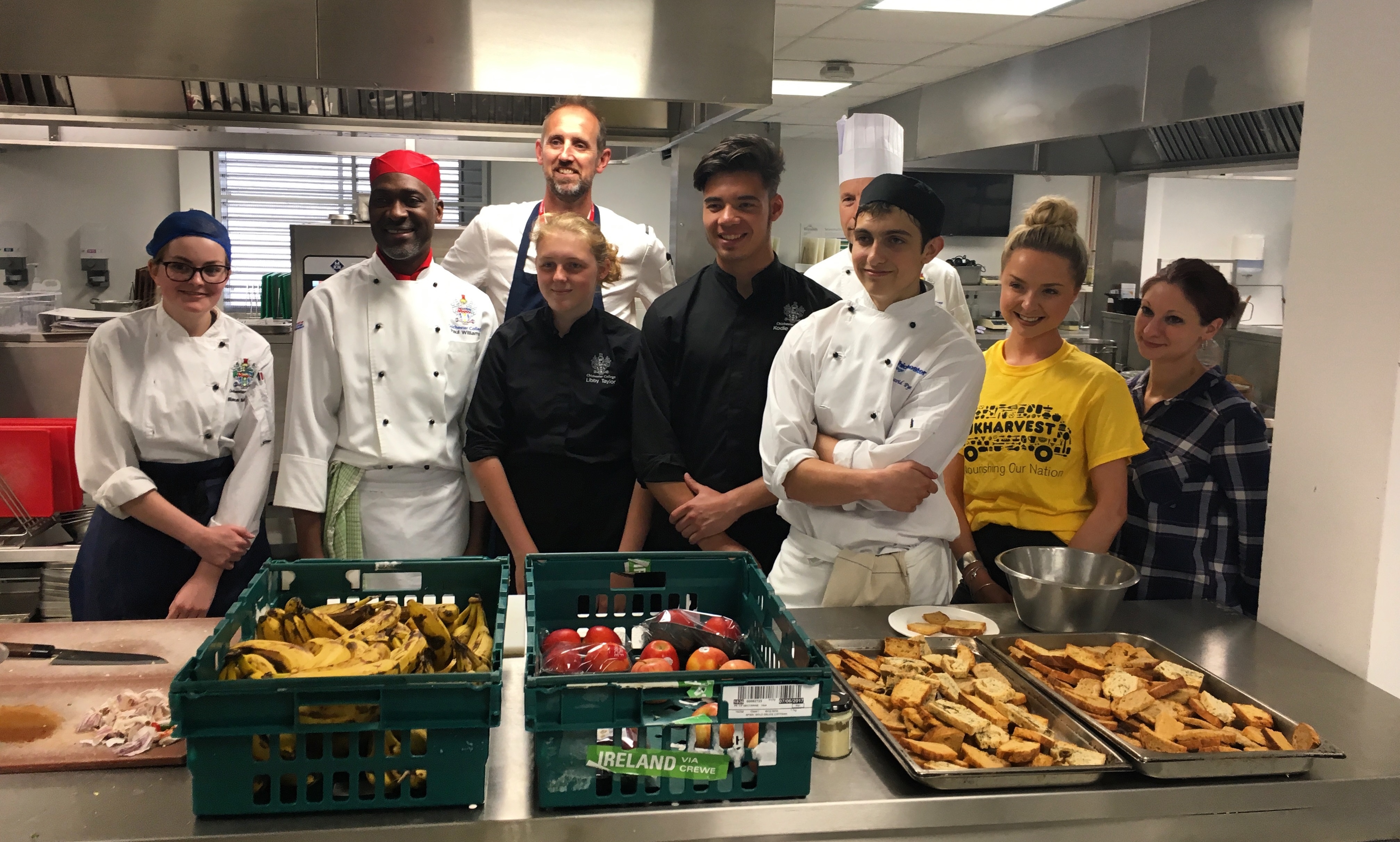 Volunteers and Chichester College students turn waste food into three-course meal